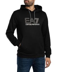 EA7 - Echo Graphic Pullover Hoodie - Lyst