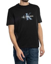 Calvin Klein - Short Sleeve Monologo Shift Cotton T-shirt - Lyst