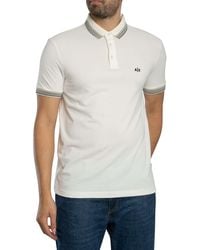 ARMANI EXCHANGE - Slim Fit Stripe Collar Polo Shirt - Lyst