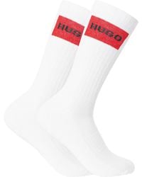 HUGO - 2 Pack Rib Logo Socks - Lyst