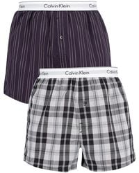 Calvin Klein - 2 Pack Woven Boxers - Lyst