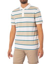 GANT - Stripe Pique Polo Shirt - Lyst