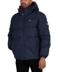 for Men Blue Mens Clothing Jackets Casual jackets Tommy Hilfiger Synthetic Down Jacket in Dark Blue 