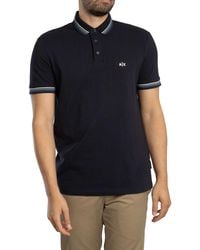 ARMANI EXCHANGE - Slim Fit Stripe Collar Polo Shirt - Lyst