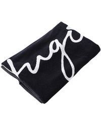 HUGO Handwritten Logo Towel - Black