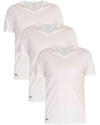 lacoste white t shirt 3 pack