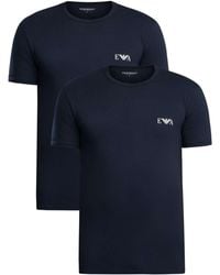 Emporio Armani - 2 Pack Lounge Crew Neck T-shirt - Lyst