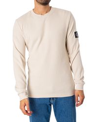 Calvin Klein - Badge Waffle Longsleeved T-shirt - Lyst