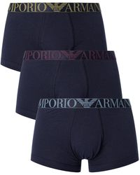 Emporio Armani - 3 Pack Organic Cotton Trunks - Lyst