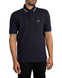 ARMANI EXCHANGE - Collar Line Logo Polo Shirt - Lyst