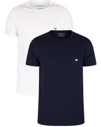 Emporio Armani 2 Pack Lounge T-shirts - Blue