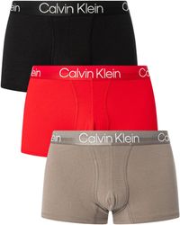 Calvin Klein 3 Pack Modern Structure Trunks - Red