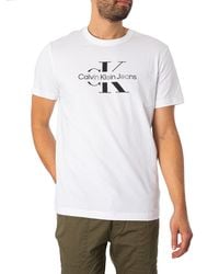 Calvin Klein - Disrupted Outline T-shirt - Lyst