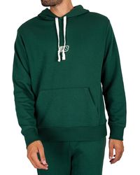 gym and workout clothes Hoodies New Balance Cotton Nb Hoops Hoodie in Green for Men Mens Clothing Activewear 