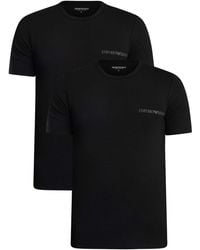 Emporio Armani - 2 Pack Stretch Cotton Lounge T-shirts - Lyst