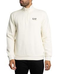 EA7 - Chest Logo 1/4 Zip Sweatshirt - Lyst
