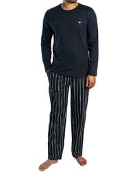 Emporio Armani - Stripe Eagle Longsleeved Pyjama Set - Lyst