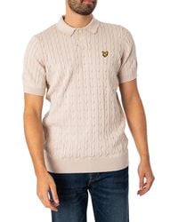 Lyle & Scott - Cable Knitted Polo Shirt - Lyst