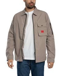 HUGO - Emmond Zip Overshirt - Lyst