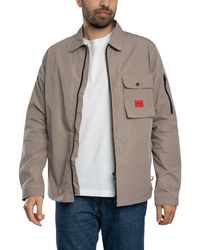 HUGO - Emmond Zip Overshirt - Lyst