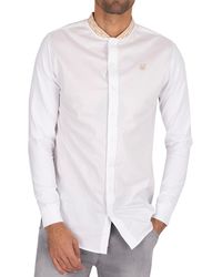 SIKSILK Chain Tape Collar Shirt - White