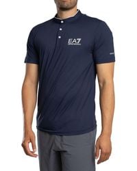 EA7 - Ventus 7 Logo Buttoned T-shirt - Lyst