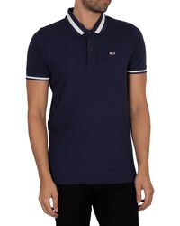Tommy Hilfiger Tipped Stretch Polo Shirt - Blue