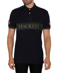 Hackett Limited Edition Chest Panel Polo Shirt - Blue