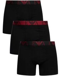 Emporio Armani - 3 Pack Stretch Cotton Boxer Briefs - Lyst