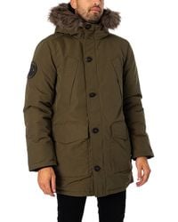 Hollister all weather faux fur trim & lining hooded parka in black