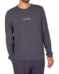 Calvin Klein Lounge Modern Structure Longsleeved Pajama T-shirt - Blue