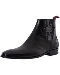 Jeffery West - Skull Polished Leather Chelsea Boots - Lyst