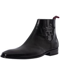 Jeffery West - Skull Polished Leather Chelsea Boots - Lyst