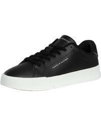 Tommy Hilfiger - Court Leather Detail Essential Trainers - Lyst