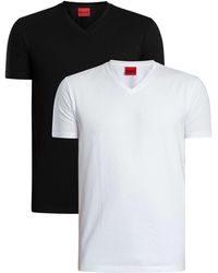 HUGO - 2 Pack Lounge V-neck T-shirts - Lyst