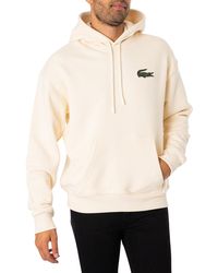 Lacoste - Loose Fit Organic Cotton Pullover Hoodie - Lyst