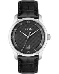 BOSS - Principle Leather Strap Watch - Lyst