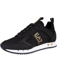 EA7 Side Logo Synthetic Sneakers - Black