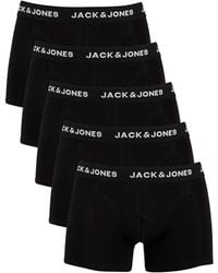 Jack & Jones 5 Pack Hugh Trunks - Black