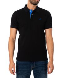 GANT - Contrast Collar Pique Rugger Polo Shirt - Lyst