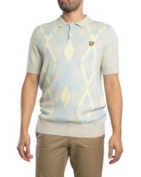 Lyle & Scott - Cotton Argyle Knitted Polo Shirt - Lyst