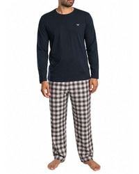 Emporio Armani - Big Check Longsleeved Pyjama Set - Lyst