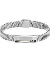 BOSS - Alen Steel Bracelet - Lyst