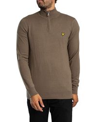 Lyle & Scott - Cotton Merino Quarter Zip Knit - Lyst