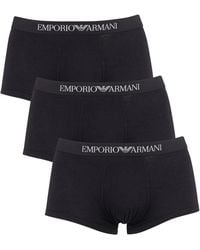 Emporio Armani 3 Pack Trunks - Black
