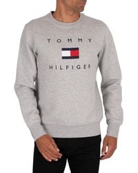 tommy hilfiger logo sweatshirt mens