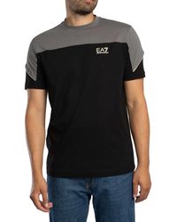 EA7 - Regular Chest Logo T-shirt - Lyst