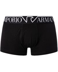 Emporio Armani - Organic Cotton Mega Logo Trunks - Lyst