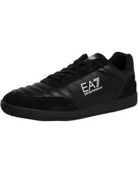 EA7 - Logo Leather Trainers - Lyst