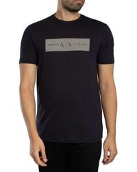 ARMANI EXCHANGE - Stripe Logo T-shirt - Lyst